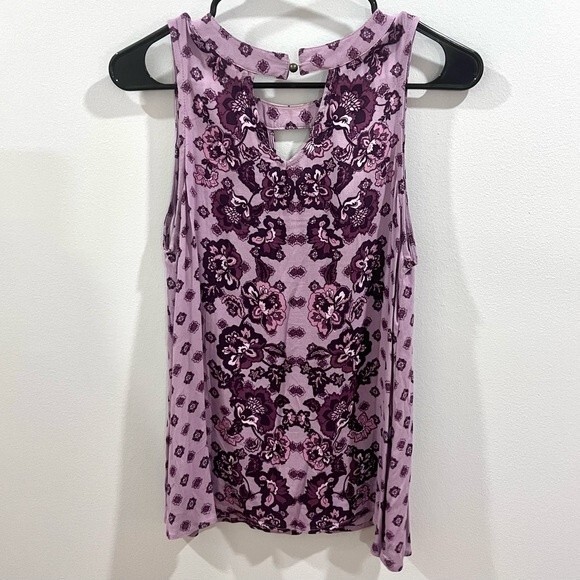 Mauve and purple print cutout swing top size medium - Picture 4 of 6